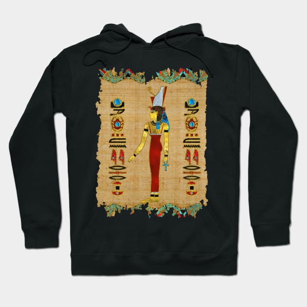 Egyptian Mut Ornament on papyrus Hoodie by Nartissima